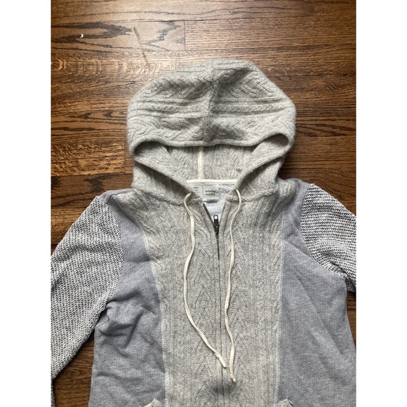 Saturday Sunday Anthropologie Full Zip Hoodie Womens Small Gray Wool Blend Knit - Picture 4 of 10